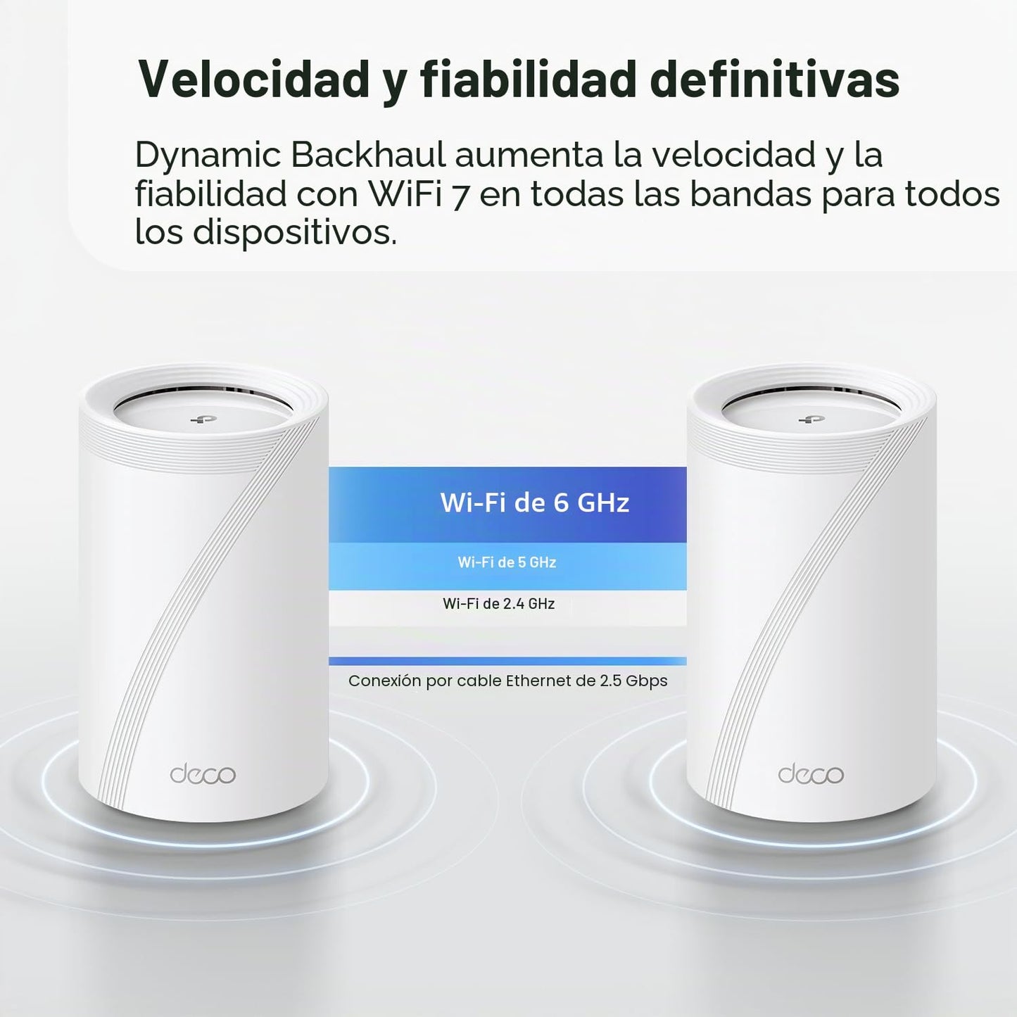 TP-Link Deco BE63 Tri-Band WiFi 7 BE10000 Whole Home Mesh System - 6-Stream 10 Gbps, 4x2.5G Ports Wired Backhaul, 4X Smart Internal Antennas, VPN, MU-MIMO, HomeShield, Free Expert Support (3-Pack)