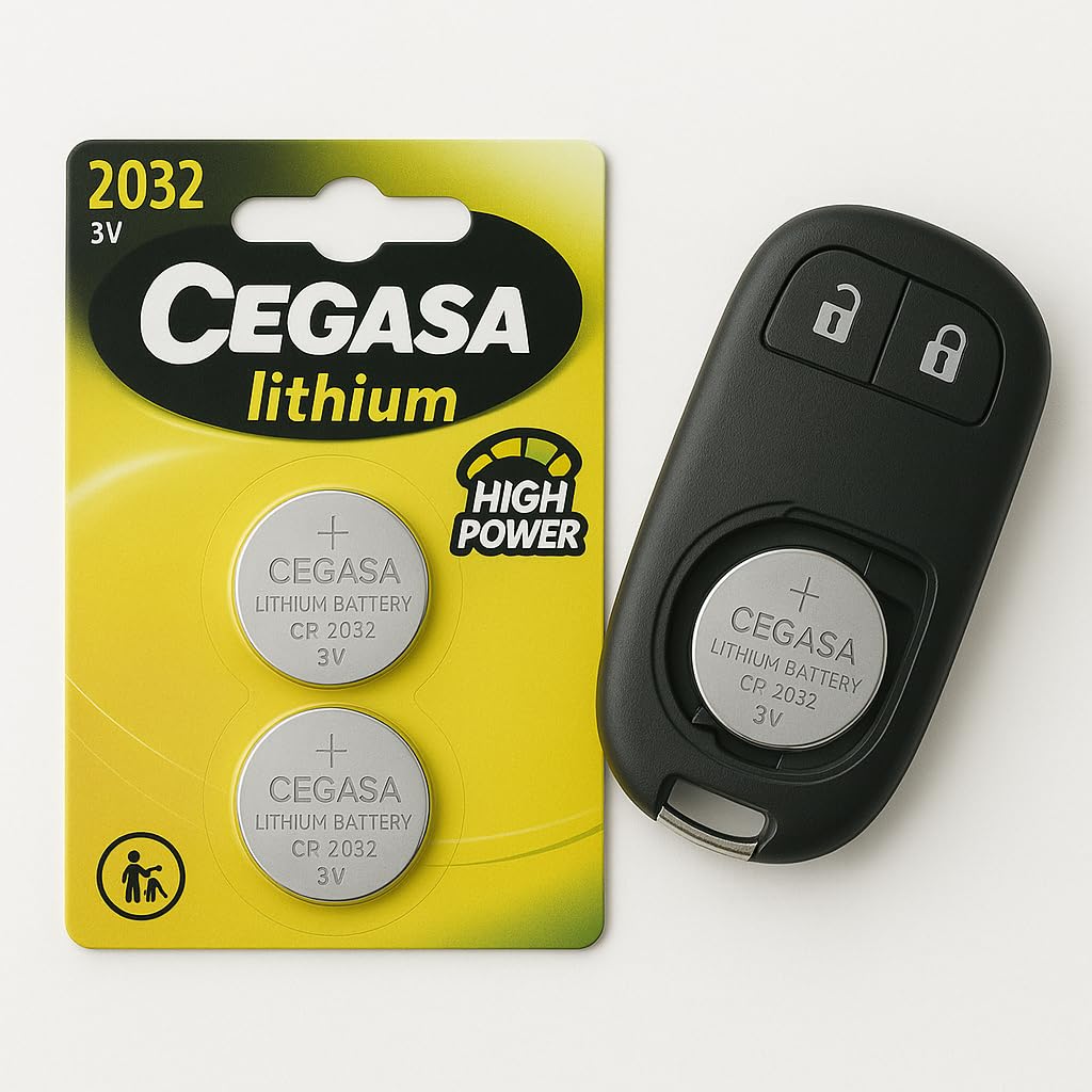 CEGASA CR2032 3V Pack 2 Pilas Botón de Litio