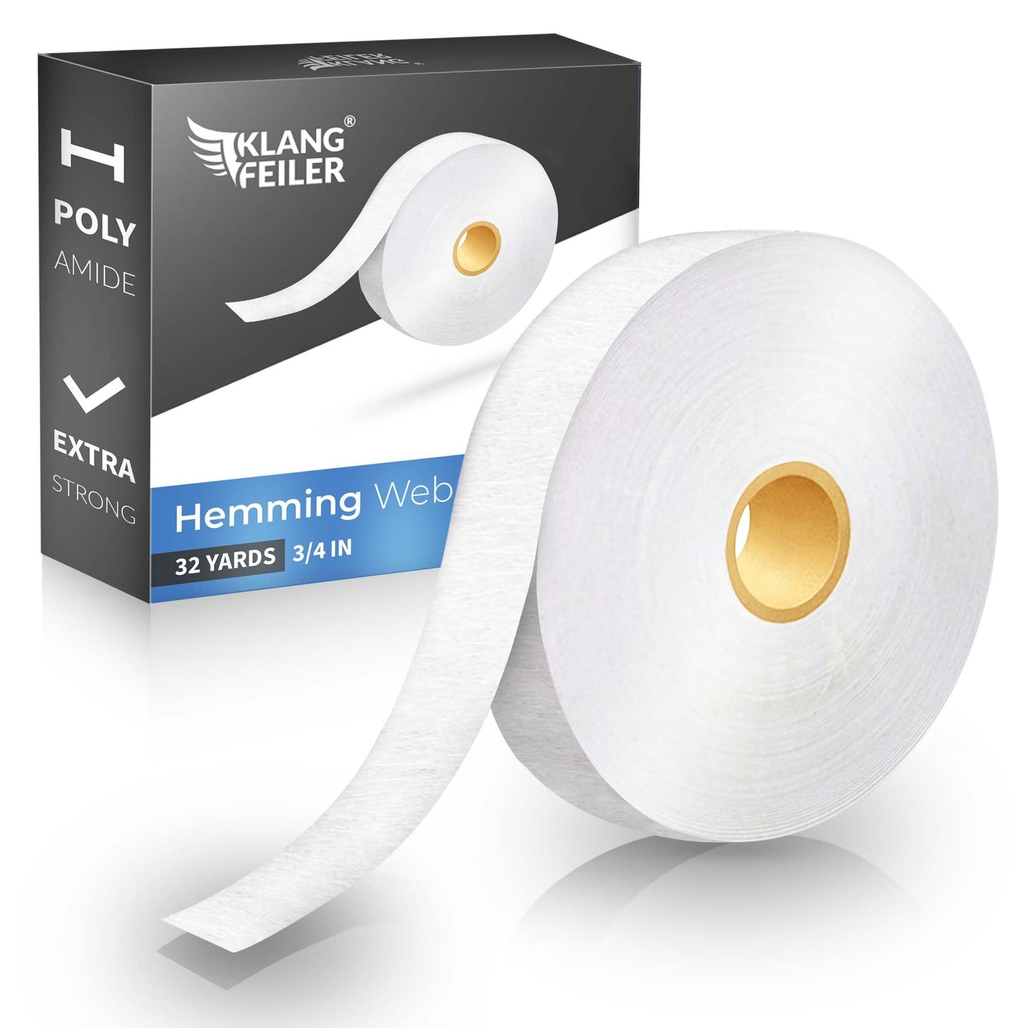 Klangfeiler® Cinta termoadhesiva para dobladillos - 30 metros - 20mm - Cinta adhesiva para cortinas, pantalones, vaqueros