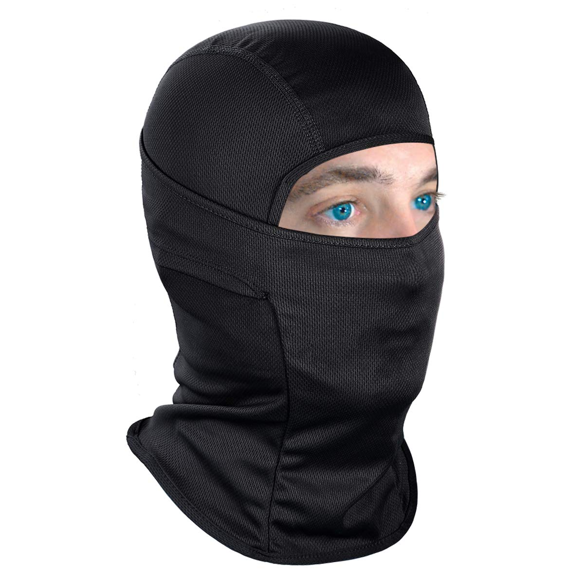 Achiou Máscara de esquí para hombres y mujeres, pasamontañas, máscara Shiesty, protector UV, ligera, para motocicleta y snowboard, Negro -, Talla única