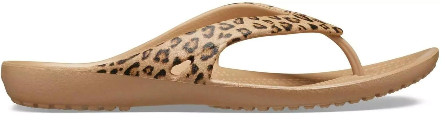 Crocs Kadee Ii Flip W, Chanclas Mujer, Leopard Gold, 38/39 EU
