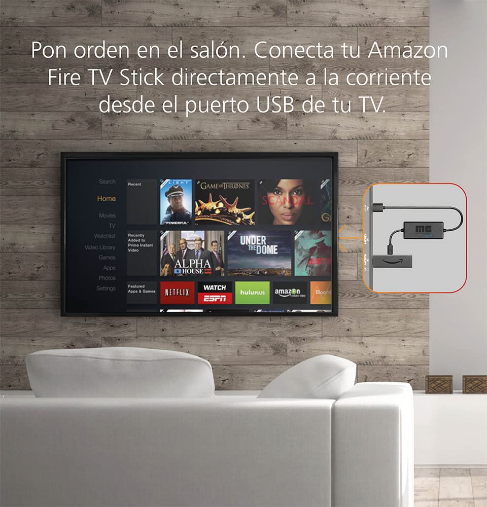 Mission Cables - Cable USB de corriente para el Amazon Fire TV