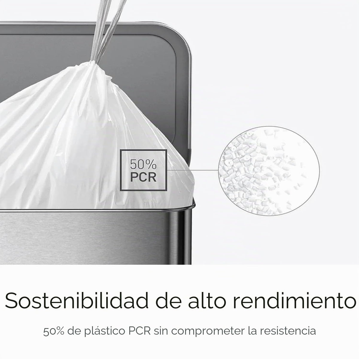 simplehuman Code H Bolsas de basura con cordón de ajuste personalizado, 30-35 litros/8-9 galones, color blanco, 100 unidades