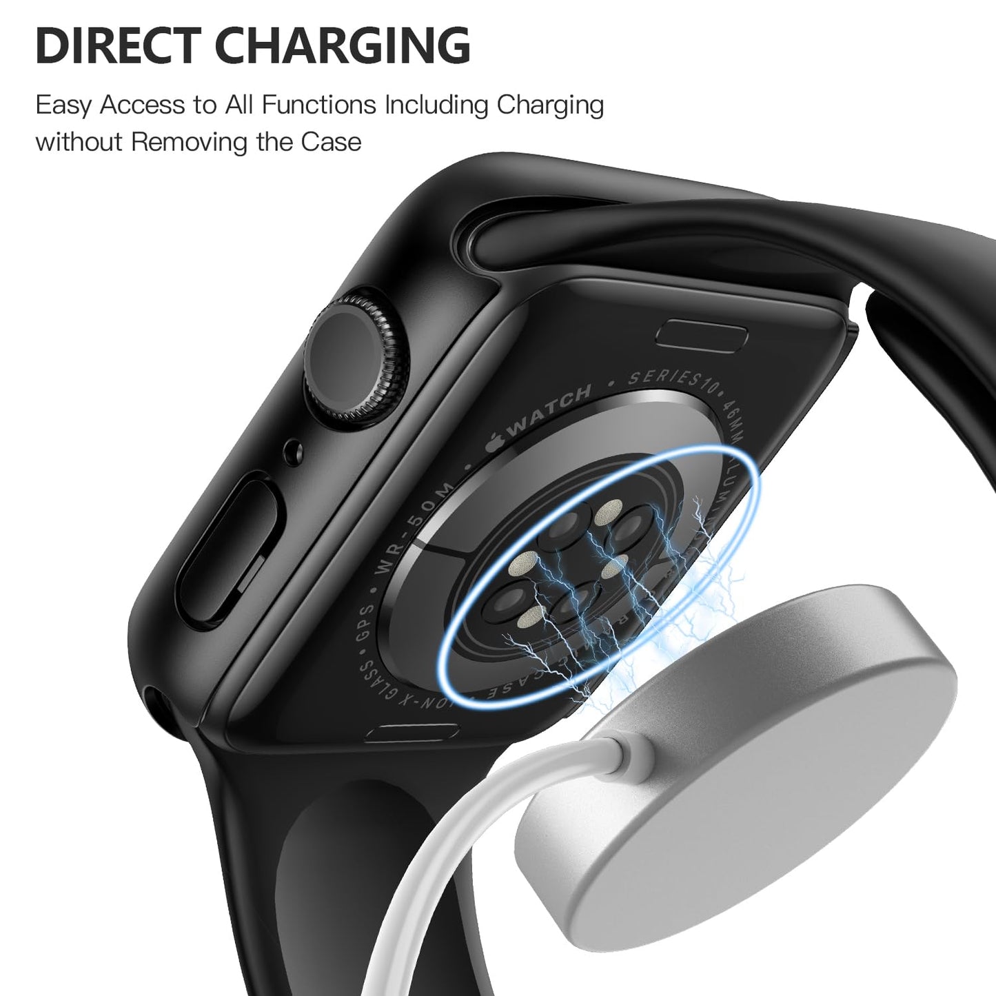 Misxi Funda con protector de pantalla para Apple Watch Series 11/10 de 46 mm