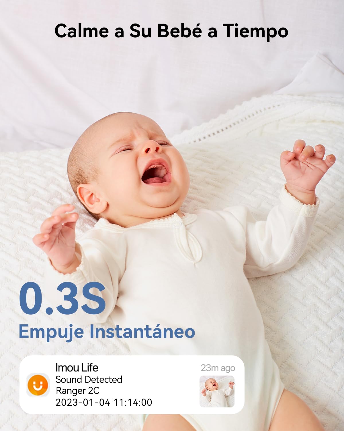 Imou Cámara IP WiFi Interior 2K(3MP) con Detección de Humano, Cámara de Vigilancia WiFi Interior 360° con Sirena, Audio Bidireccional, Modo de Privacidad, Compatible con Alexa para Bebé/Mascotas