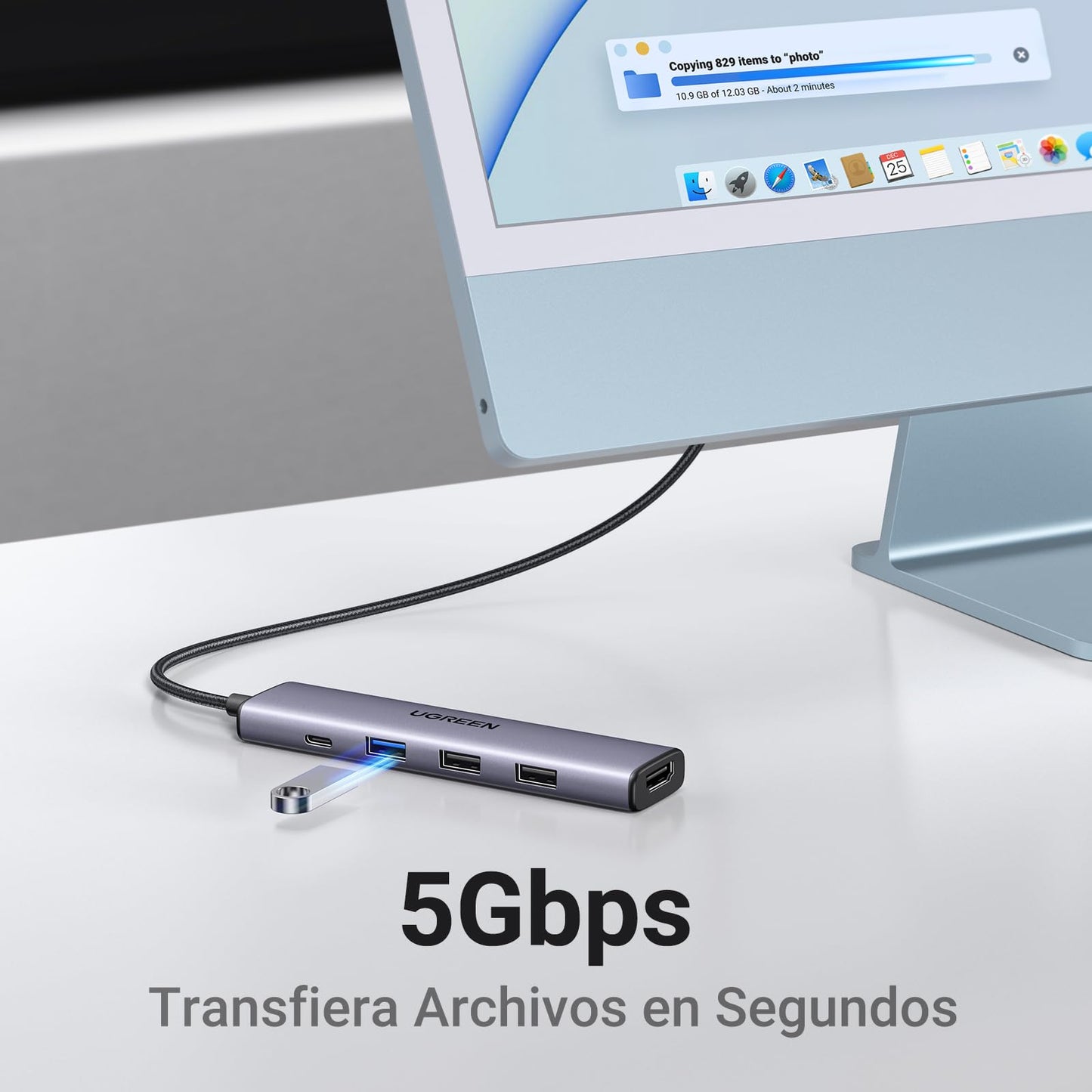 UGREEN Revodok 105 Hub USB C 5 en 1 Adaptador USB C Vers HDMI
