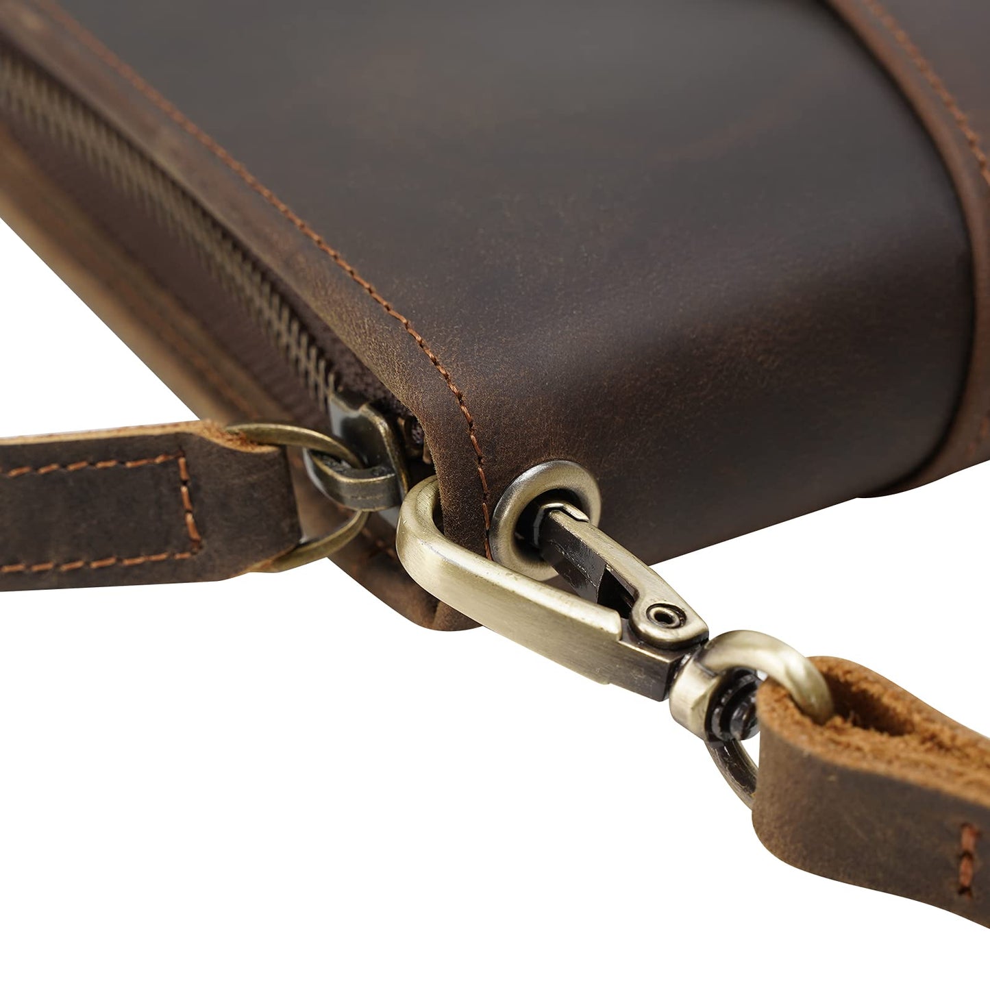 Polare - Funda de Cuero de Grano Completo para Hombres y Mujeres, Bloqueo RFID, Cartera de Viaje Familiar, Capacidad para 6 pasaportes, marrón Oscuro, S, Retro