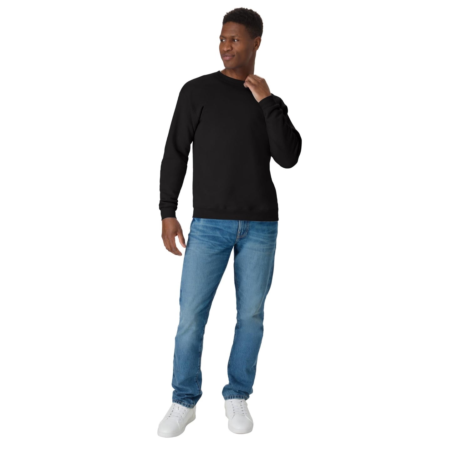 Hanes Ecosmart Fleece, Pullover Crewneck Sweatshirt, 1 Or 2 Pack Sudadera, Negro, L para Hombre