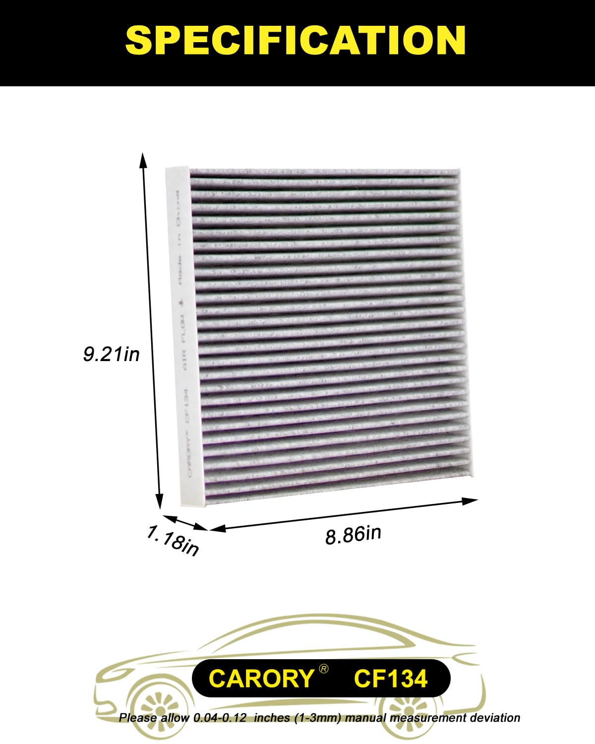 CARORY Filtro de aire de cabina con carbón activado para modelos seleccionados de Honda 2001-2024 - Accord, Civic, Crosstour, CRV, Odyssey, Passport, Pilot, Ridge line, MDX, RDX, RL, RLX, TL, TLX, TSX