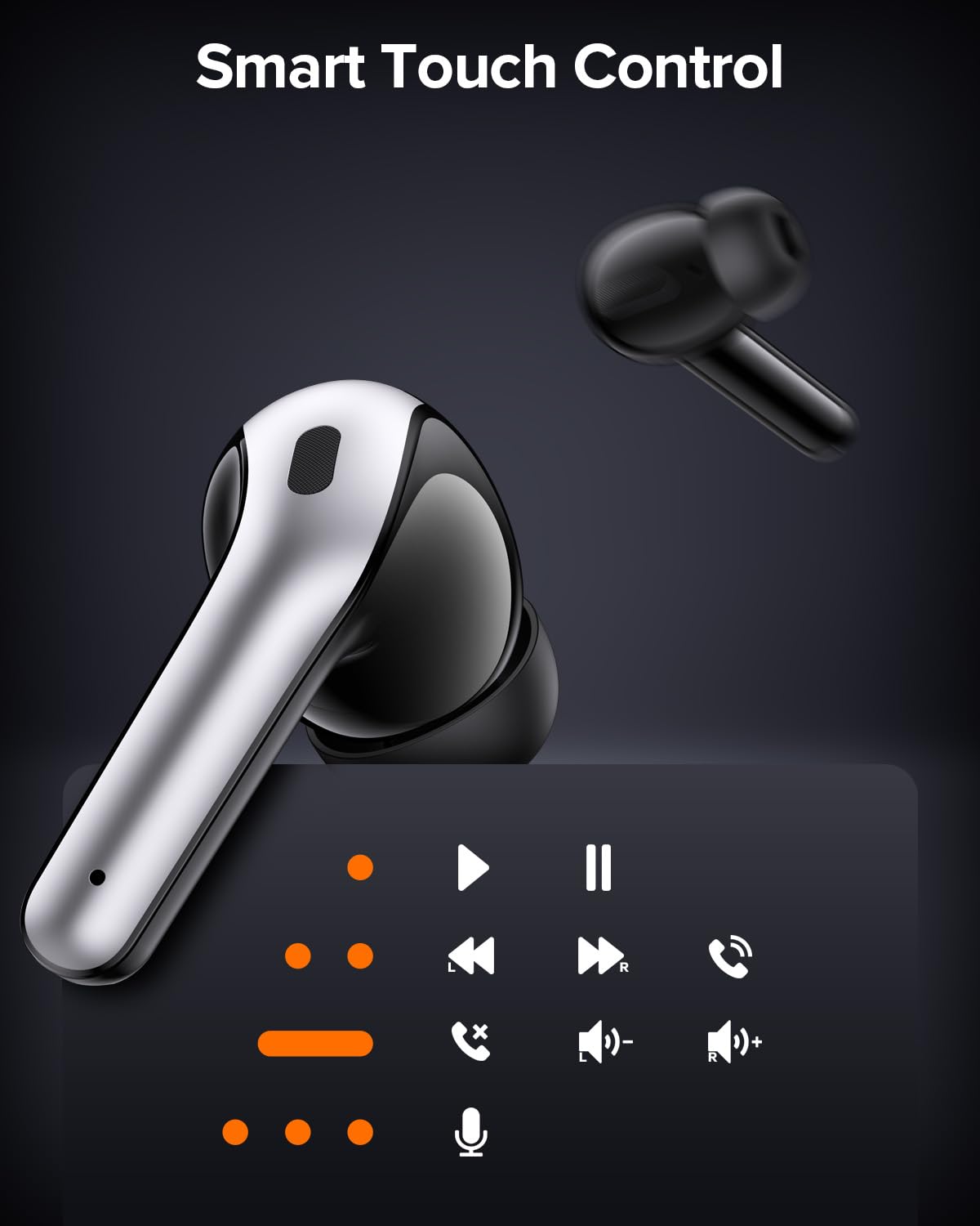 Auriculares inalámbricos Verdaderos de LED Power Display Aurfones con Estuche de Carga inalámbrica IPX5 Implaz