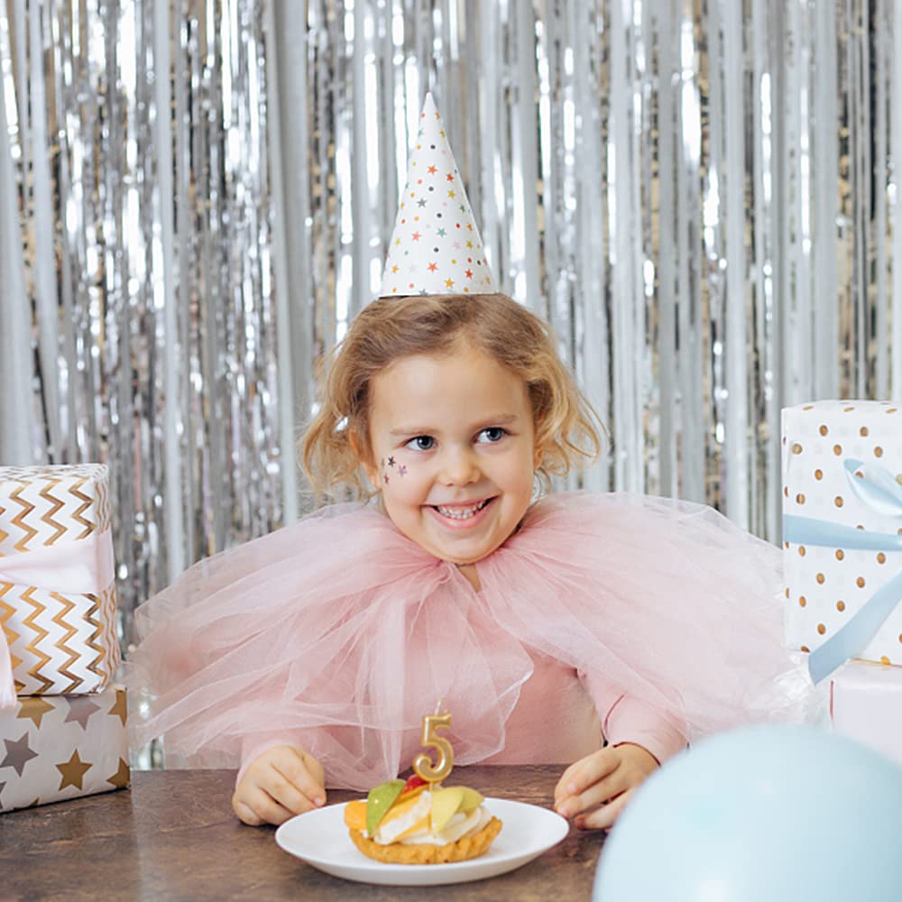 Paquete de 2 Cortinas de Papel de Aluminio con Flecos metálicos Plateados, Accesorios para Cabina de Fotos para cumpleaños, Boda, Compromiso, Baby Shower, Despedida de Soltera, Navidad, celebración,