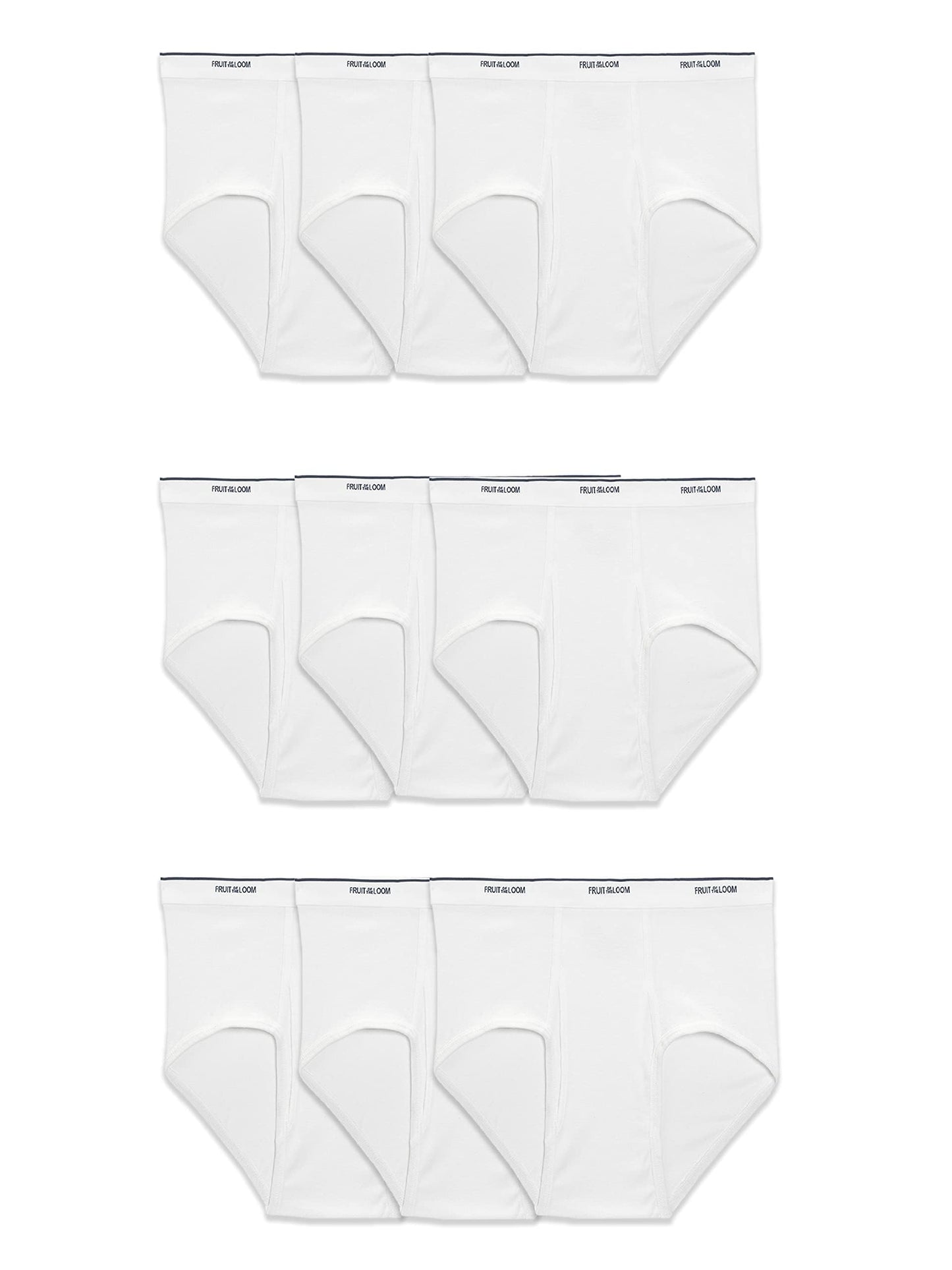 Fruit of the Loom Men's Basic White Brief Multipack, Large
