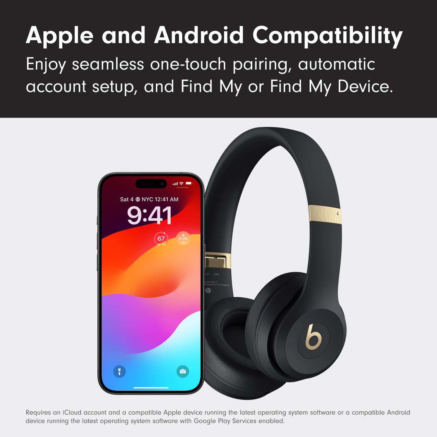 Beats Solo 4 Wireless Headphones Black / Gold