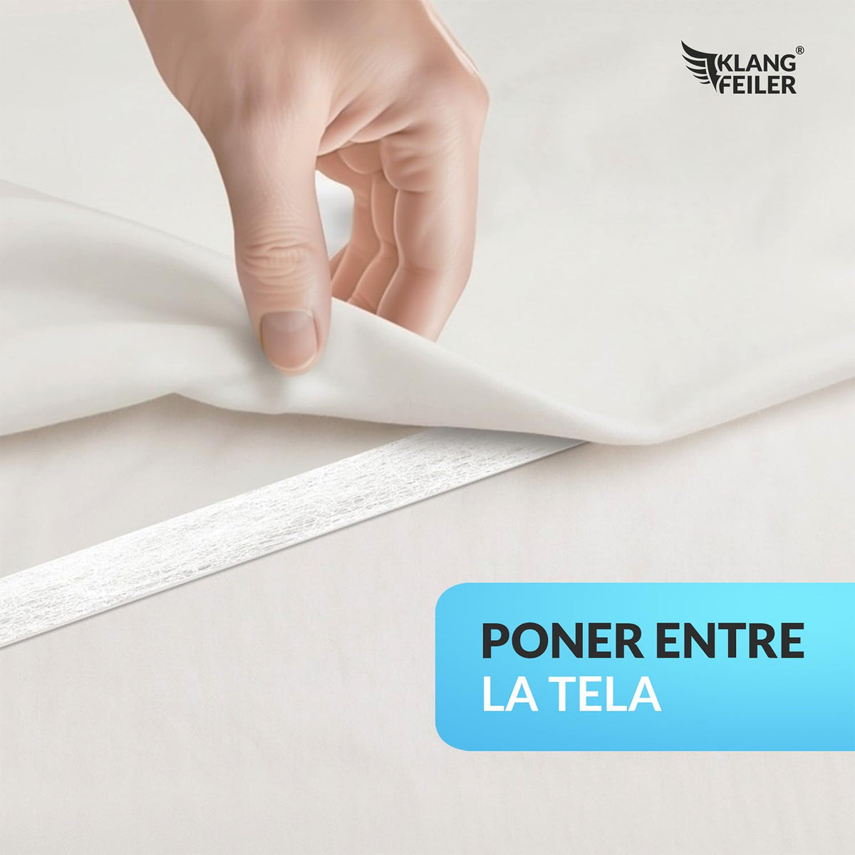 Klangfeiler® Cinta termoadhesiva para dobladillos - 30 metros - 20mm - Cinta adhesiva para cortinas, pantalones, vaqueros