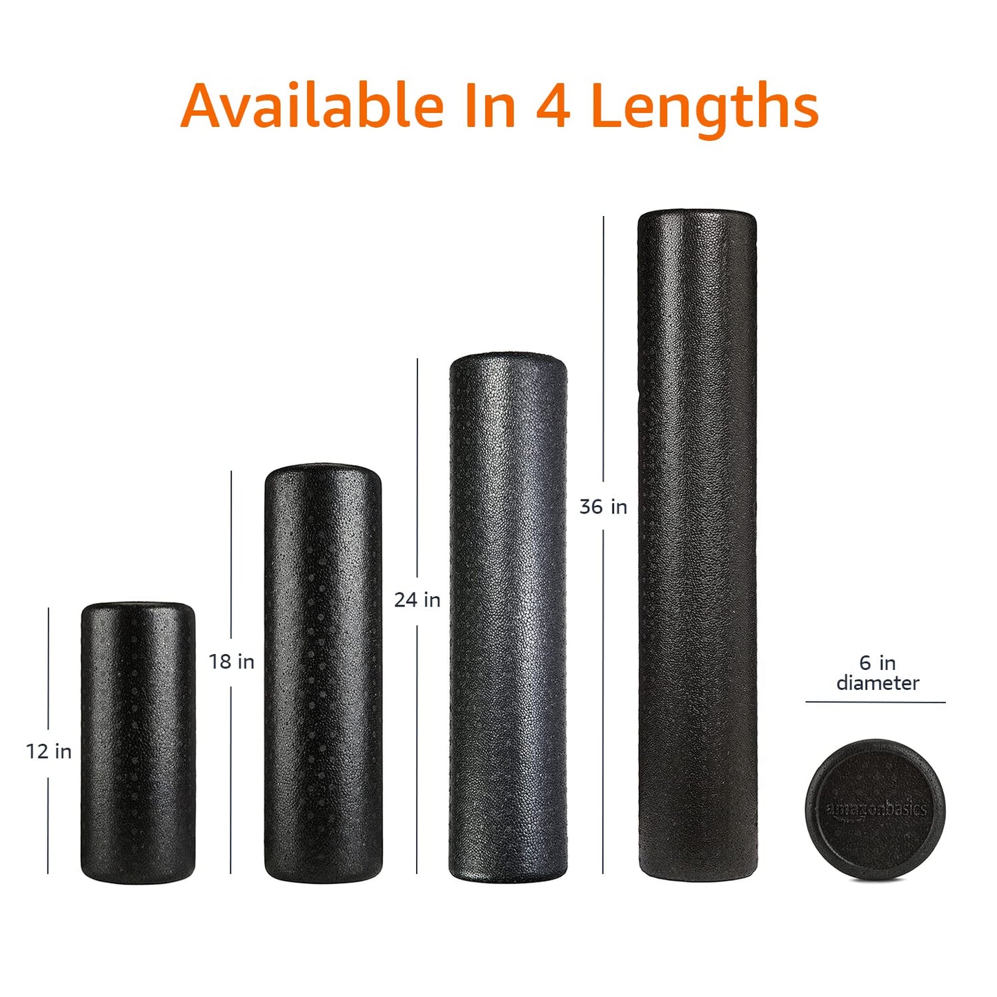 Amazon Basics - Rodillo de espuma de alta densidad, Negro - 45 cm
