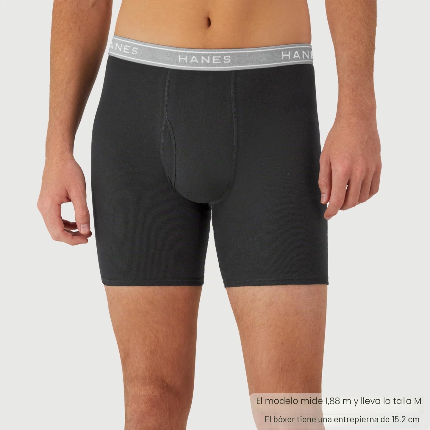 Hanes Men's Tagless Boxer with ComfortFlex Waistband Brief, Black/Gray-6, Large