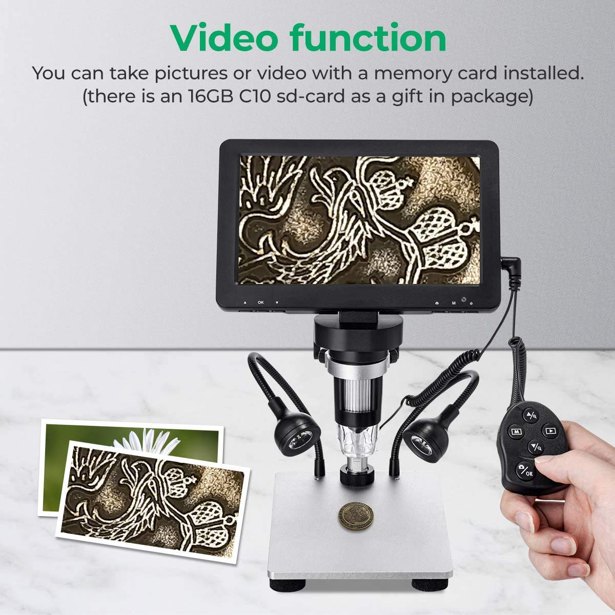 TOMLOV DM9 Microscopio Digital para Soldadura y Monedas con LED Ajustable