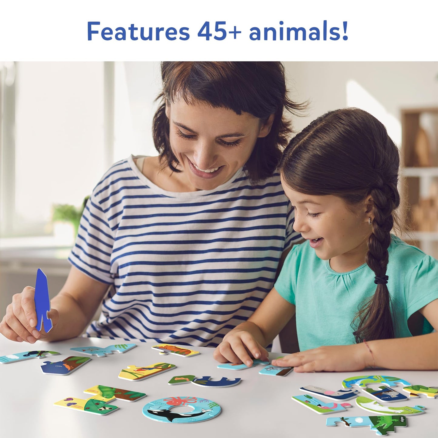 Skillmatics Rompecabezas de alfabeto de animales, rompecabezas de 52 piezas para niños pequeños, preescolares, juguete educativo para aprender ABC y letras, regalos para niños y niñas de 3, 4, 5, 6