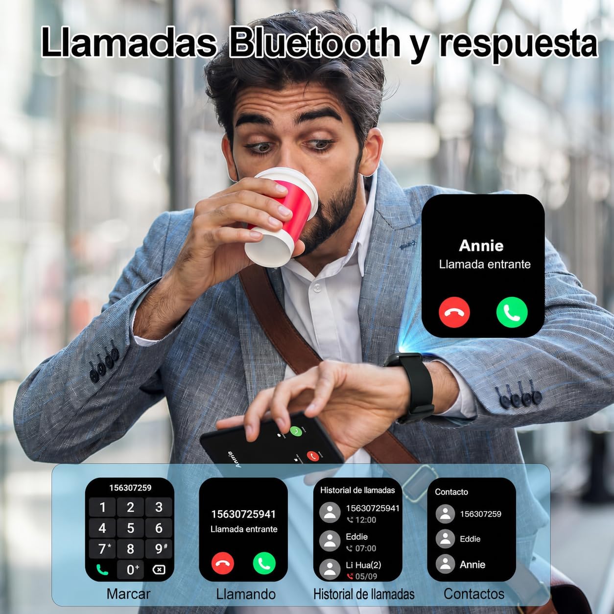 2026 Reloj Inteligente Hombre Mujer, 1.96" Smartwatch con Llamadas Bluetooth y Whatsapp Notificación, IP68 Pulsera Actividad con 100+ Modos Deportivos, Pulsómetro, Monitor de Sueño para Android iOS