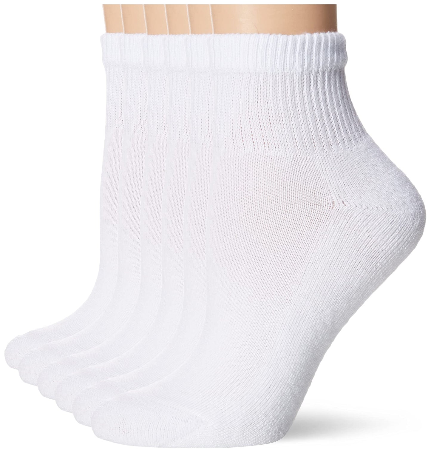 Hanes ?ltimo tobillo de mujer, blanco, 5-9 (paquete de 6)