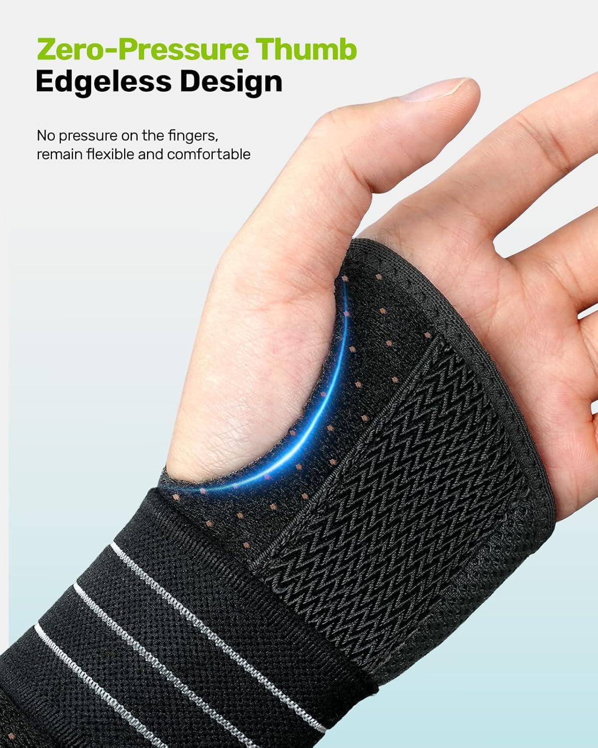 Rakiie 2 Férulas de Muñeca para Túnel Carpiano, Soporte Nocturno Ajustable con 3 Férulas Metálicas, sin Presión en el Pulgar, Unisex para Mano Izquierda/Derecha, Gris Talla M