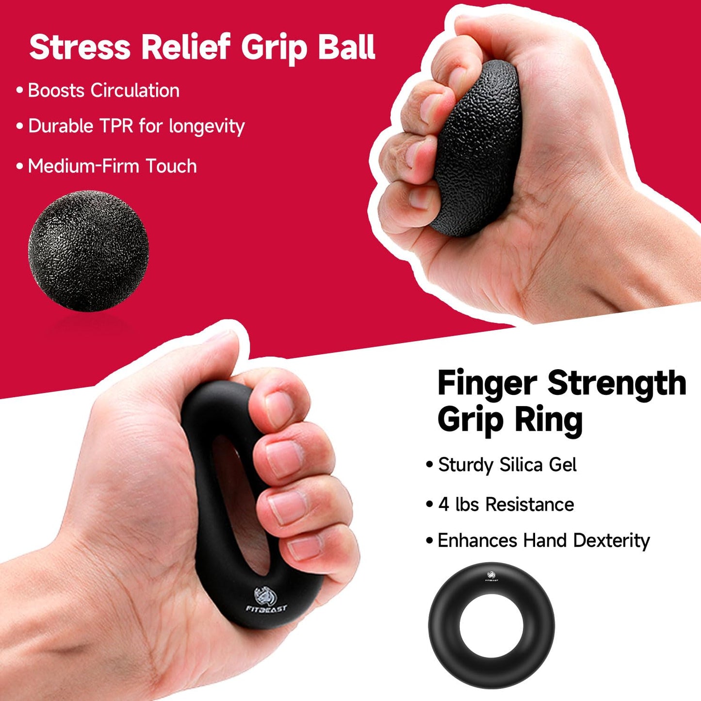 Kit de refuerzo de agarre de mano (5 unidades) FitBeast agarre de antebrazo ajustable resistencia agarre de mano