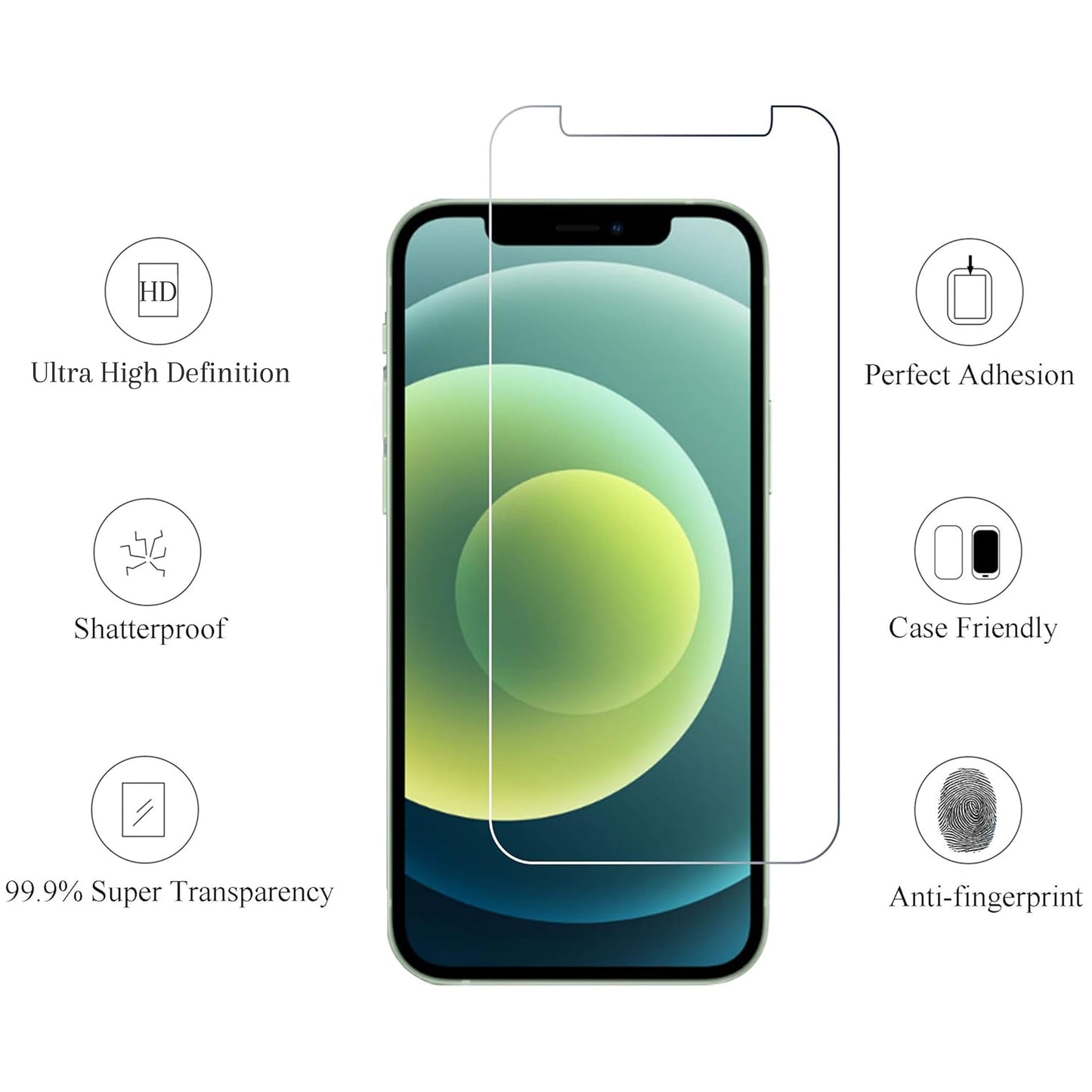 Ailun Screen Protector for iPhone 12 / iPhone 12 Pro 2020 6.1 Inch 3 Pack Case Friendly Tempered Glass