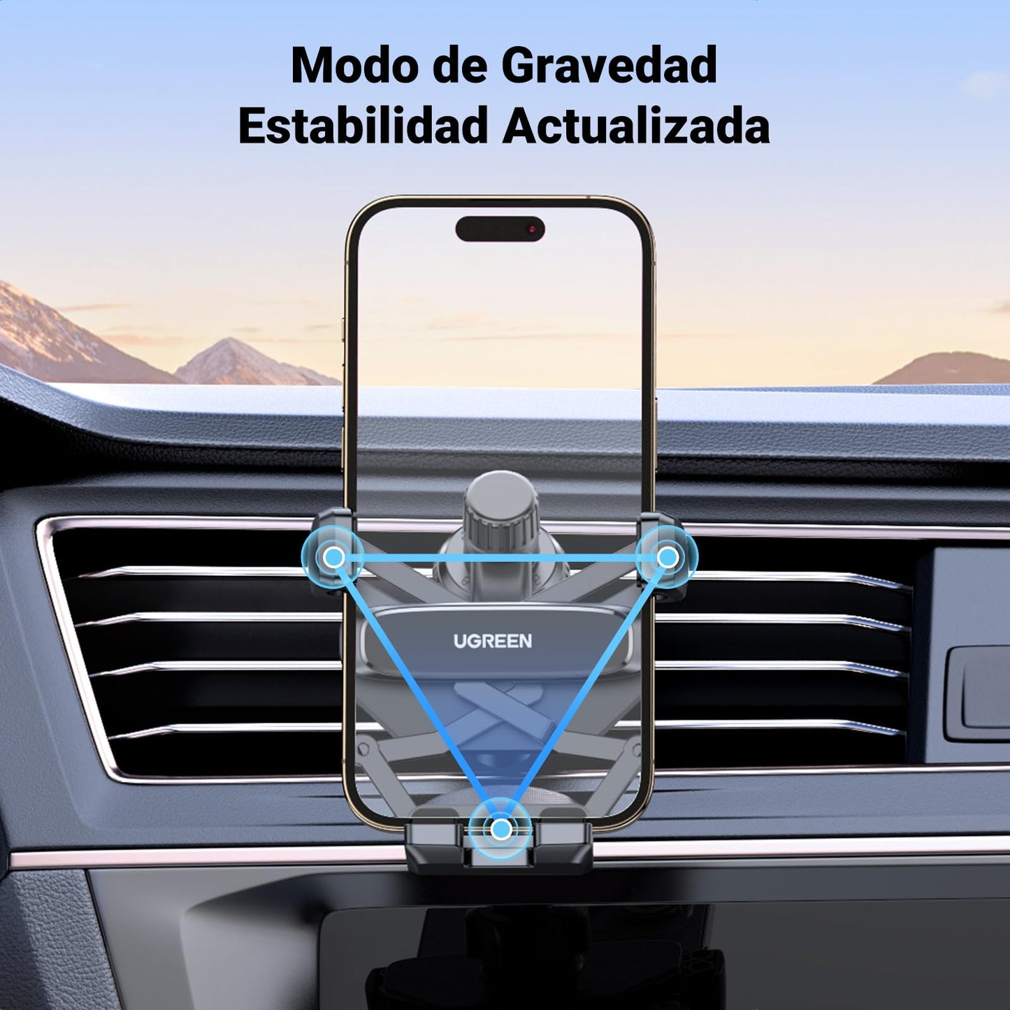 UGREEN Soporte Móvil Coche por Gravedad con Gancho para Ventilación