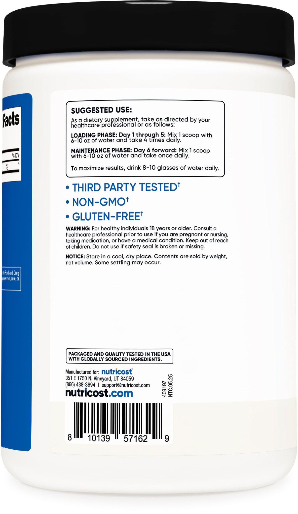 Nutricost Creatina Monohidratada Micronizada en Polvo 500G, 5000mg Por Porción (5g) - Creatina Monohidratada Micronizada, 100 Porciones para Resistencia, Crecimiento Muscular y Recuperación