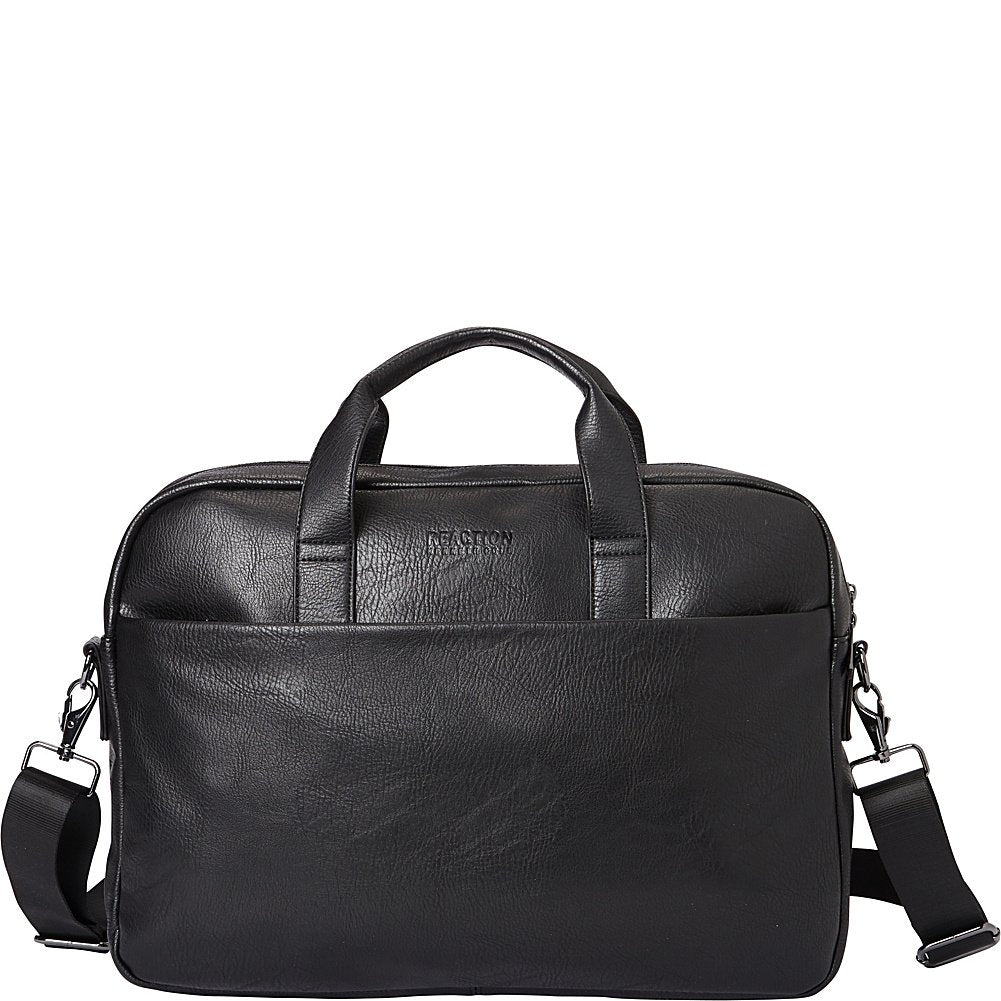 Kenneth Cole Reaction ProTec Pebbled - Maletín delgado de piel vegana de 40.6 cm para laptop y tablet, Negro - Estilo #2, Talla única, Modern Dilemma Pebbled - Funda de piel sintética para portátil y