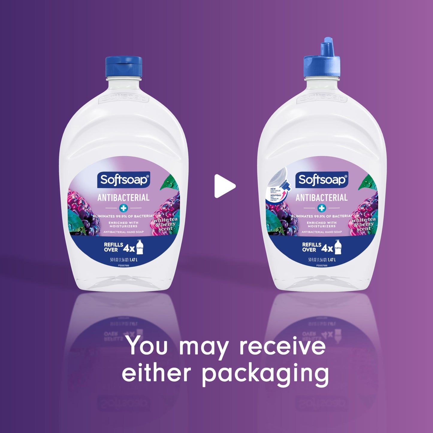 Softsoap Antibacterial Liquid Hand Soap Refill, White Tea & Berry Scented Hand Soap, 50 Ounce