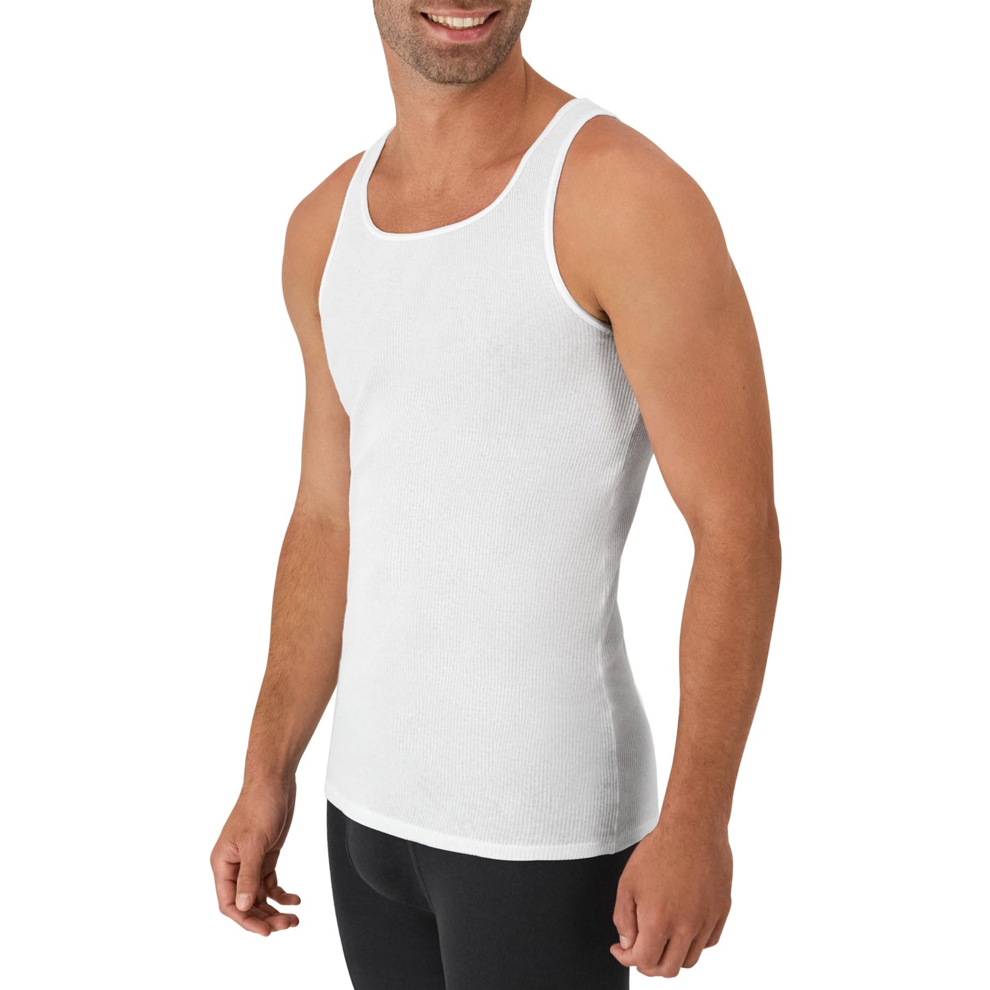 Hanes 372ap6 - Camisetas interiores para hombre Tagless®, Comfortsoft®, blanco, 6 unidades