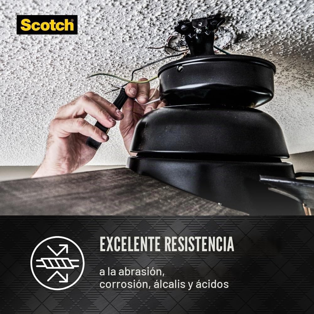 Scotch Cinta eléctrica de vinilo 700, 1 rollo, negro, 3/4 pulgadas x 66 pies, uso general, grado comercial, clasificado para temperaturas de hasta 194 grados, altamente flexible, elástica y