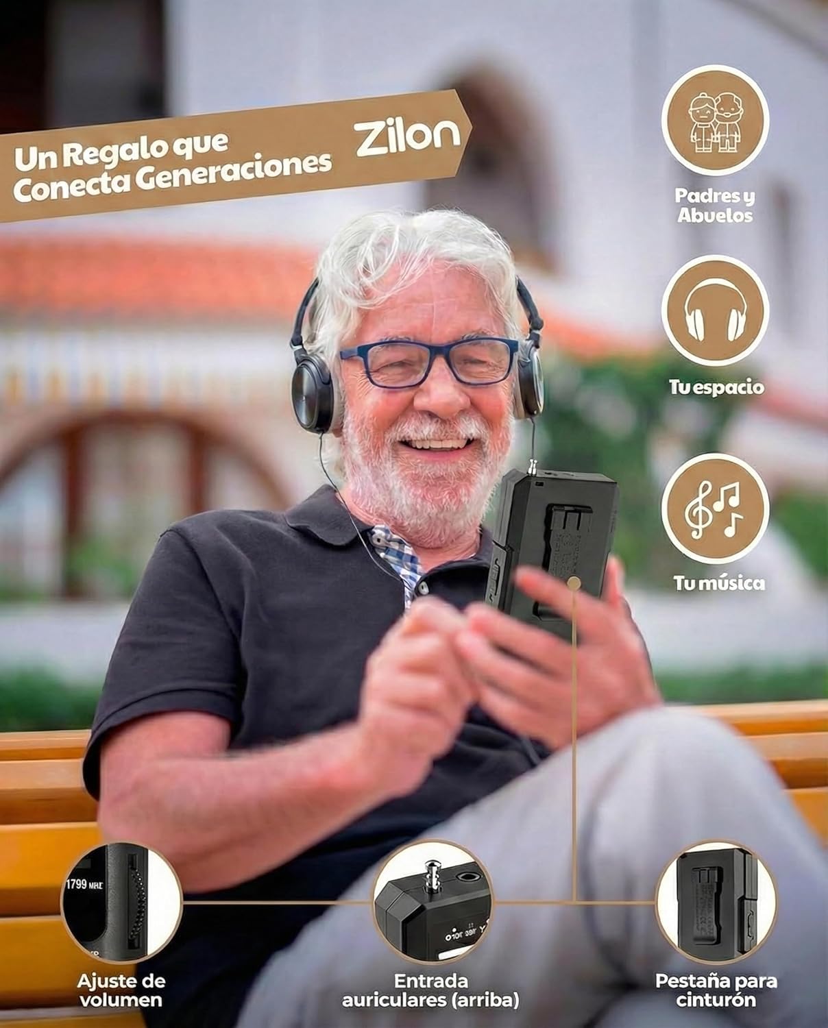 ZILON Transistor Radio a Pilas Pequeña Portatil Analogica Kit Emergencia FM Am Entrada Auriculares de Bolsillo Simple Personas Mayores Numeros Grandes para Facil Vision Muy Potente AA