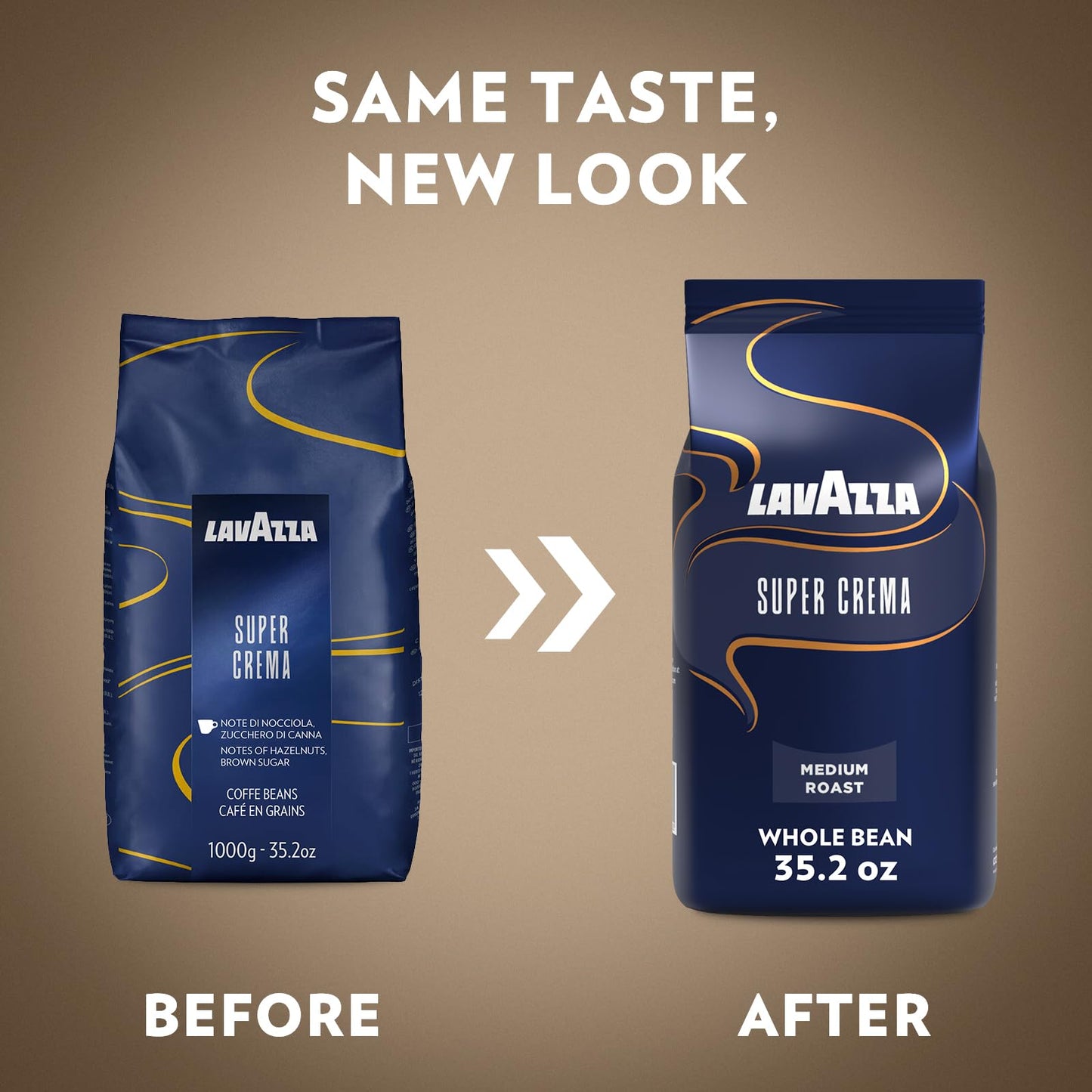 Lavazza Espresso Super Crema, Café de Grano Tostado, 1000 g