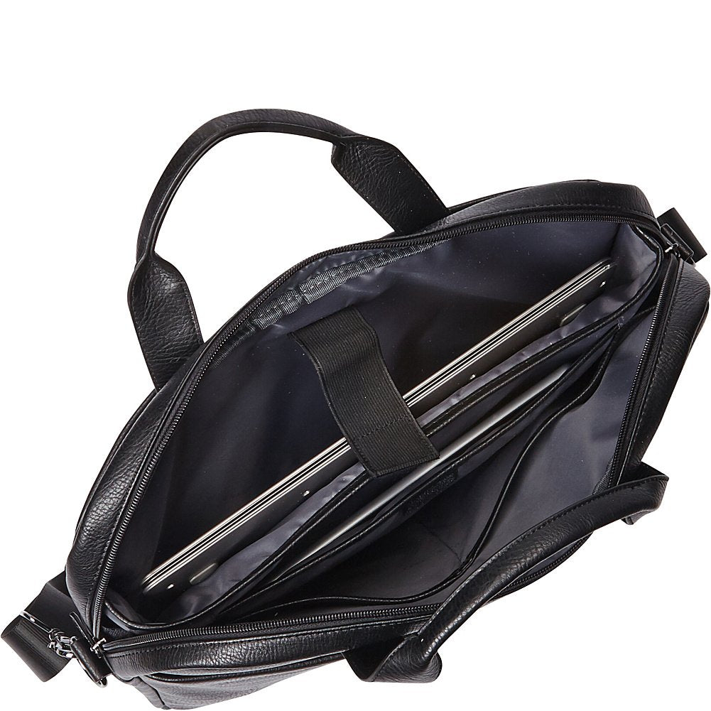 Kenneth Cole Reaction ProTec Pebbled - Maletín delgado de piel vegana de 40.6 cm para laptop y tablet, Negro - Estilo #2, Talla única, Modern Dilemma Pebbled - Funda de piel sintética para portátil y