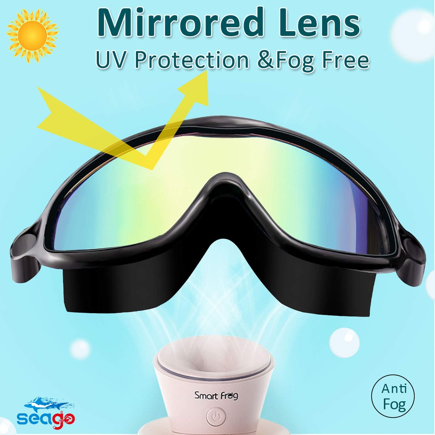 Gafas de natación para niños, 2 unidades, sin fugas, antivaho, visión amplia, protección UV, cristal transparente, impermeables, espejados, adecuados para niños y niñas de 3 a 15 años