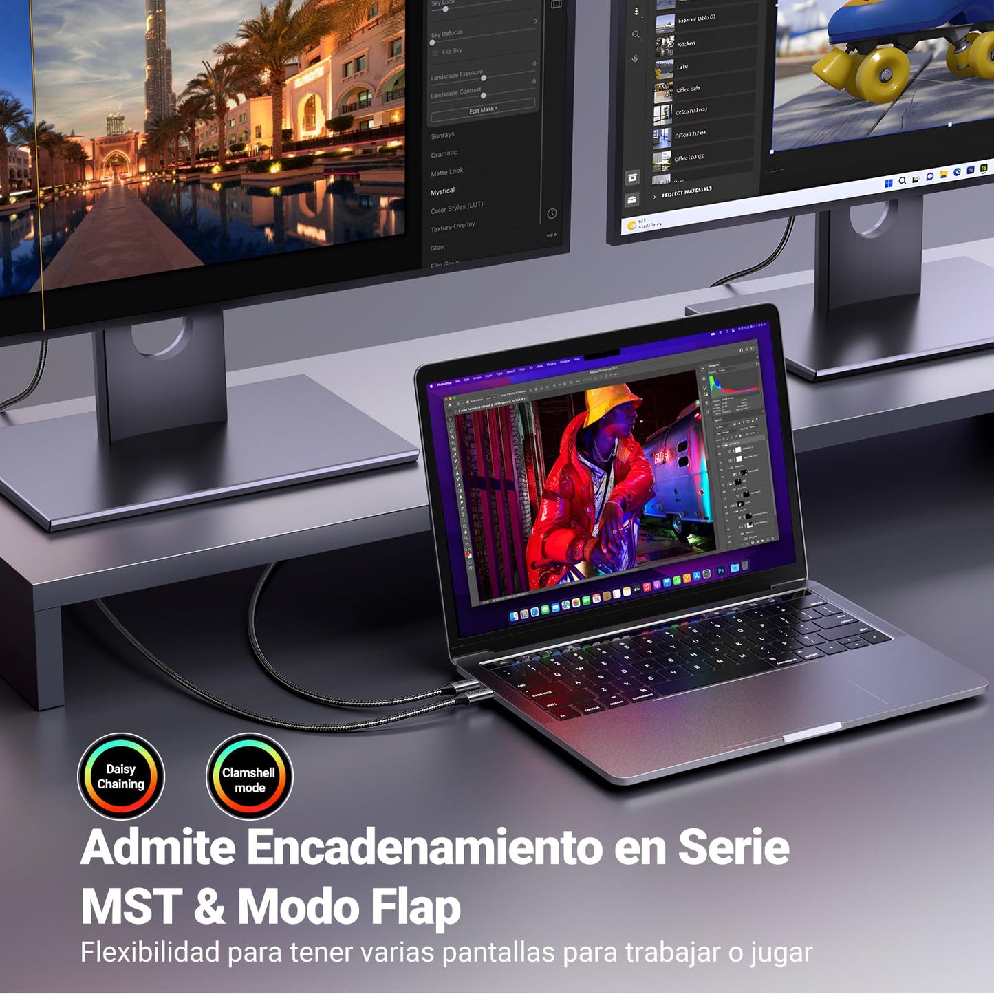 UGREEN Cable USB C a DisplayPort 1.4 8K 60Hz 30Hz 4K 240Hz 144Hz HDR VRR Thunderbolt 4 3 DP1.4 Compatible con iPhone 17 Pro Max Air Mac mini M4/M4 Pro MacBook M4 Pro Max iPad Pro Air Galaxy S24 (2M)