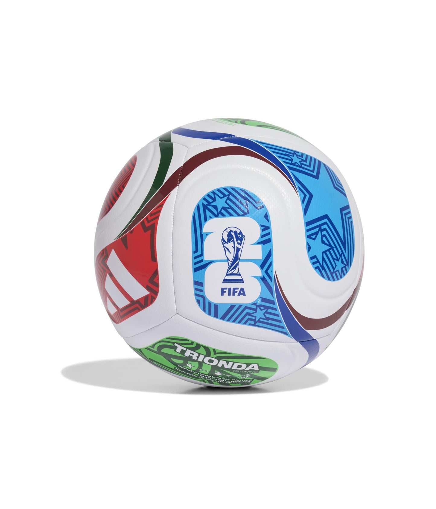 adidas Unisex-Adult World Cup Training Soccer Ball, White/Team Royal Blue/Solar Blue/Power Red, 5