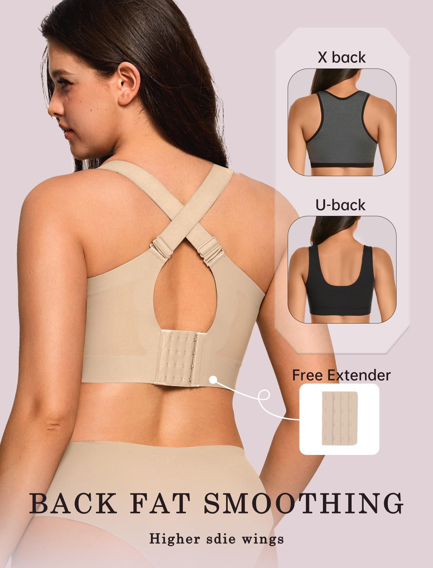 OEAK Brasier sin aros para mujer, talla grande, sin costuras, cobertura completa, push up, cómodo, sin aros, Creamy Beige, X-Large