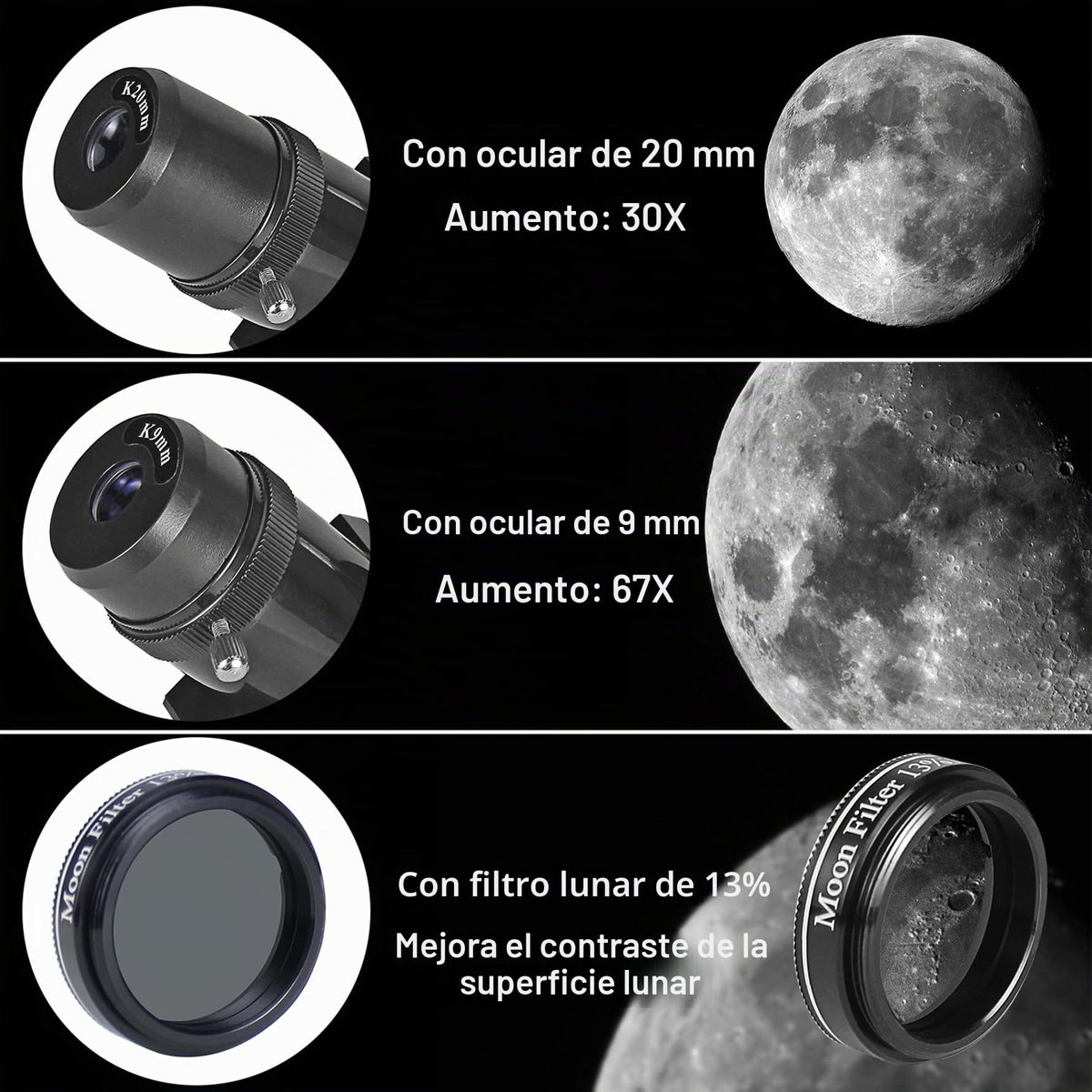 Celticbird Telescopio 80 mm Apertura Telescopio Refractor portátil astronómico Revestimientos de Alta transmisión Totalment (80460)