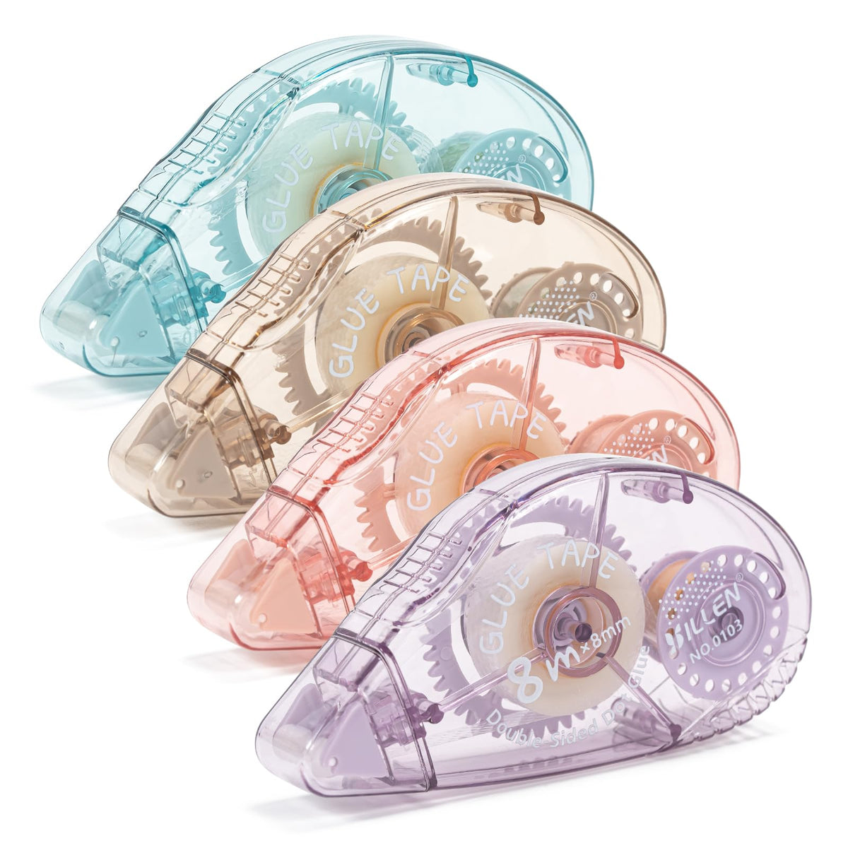 Paquete de 4 rodillos de cinta adhesiva de doble cara, suministros para álbumes de recortes, rodillo de cinta adhesiva para manualidades, camino de cinta adhesiva de doble cara para álbumes de