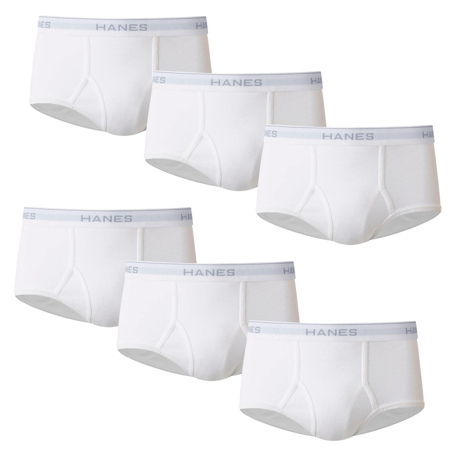 Hanes Men's White Tagless Briefs, 6 Pack, Medium