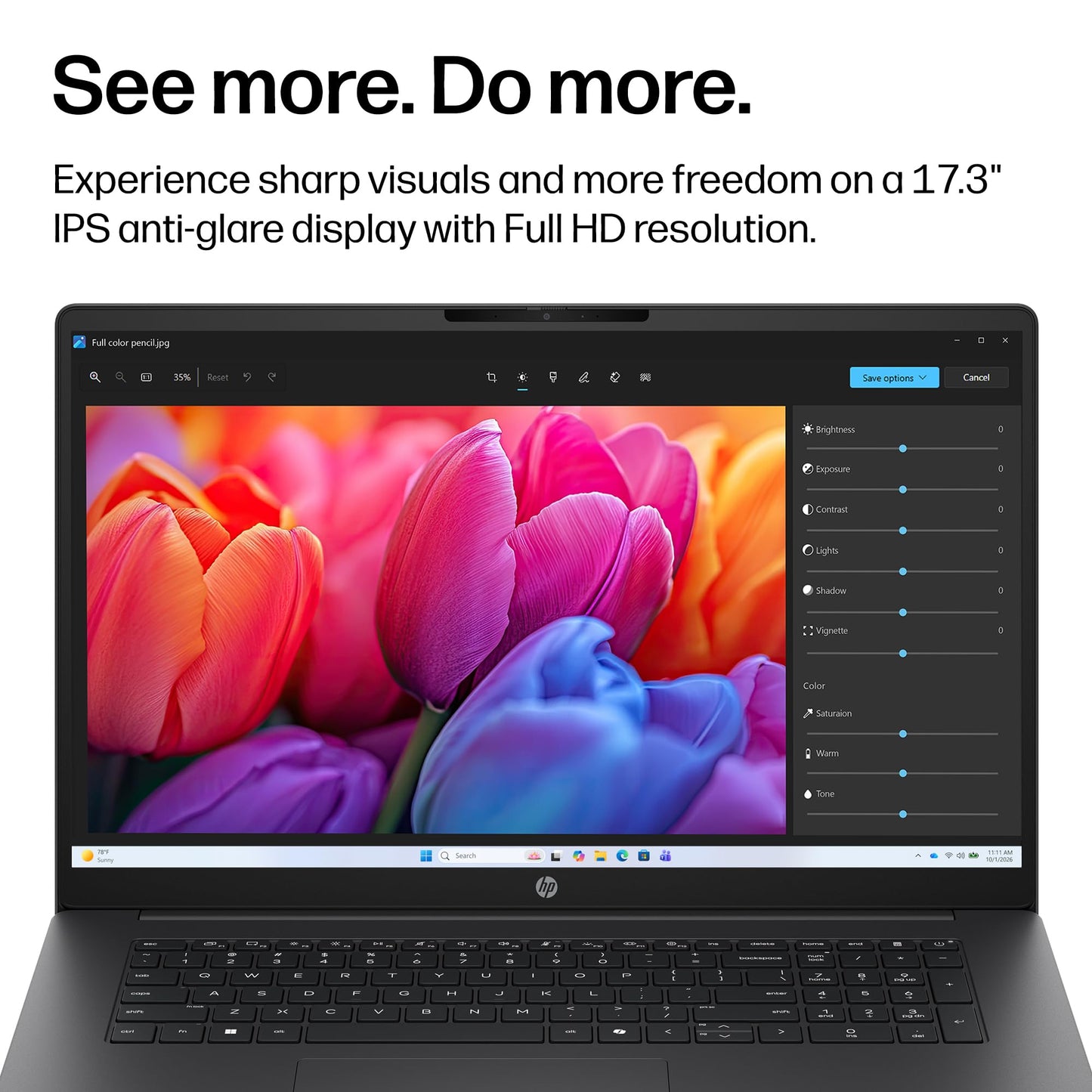 HP OmniBook 3 portátil de 17,3 Pulgadas, Pantalla FHD, AMD Ryzen 3 30, 8 GB RAM, 512 GB SSD, AMD Radeon 610M Graphics, Windows 11 Home, Mica Silver, 17-dp0199nr