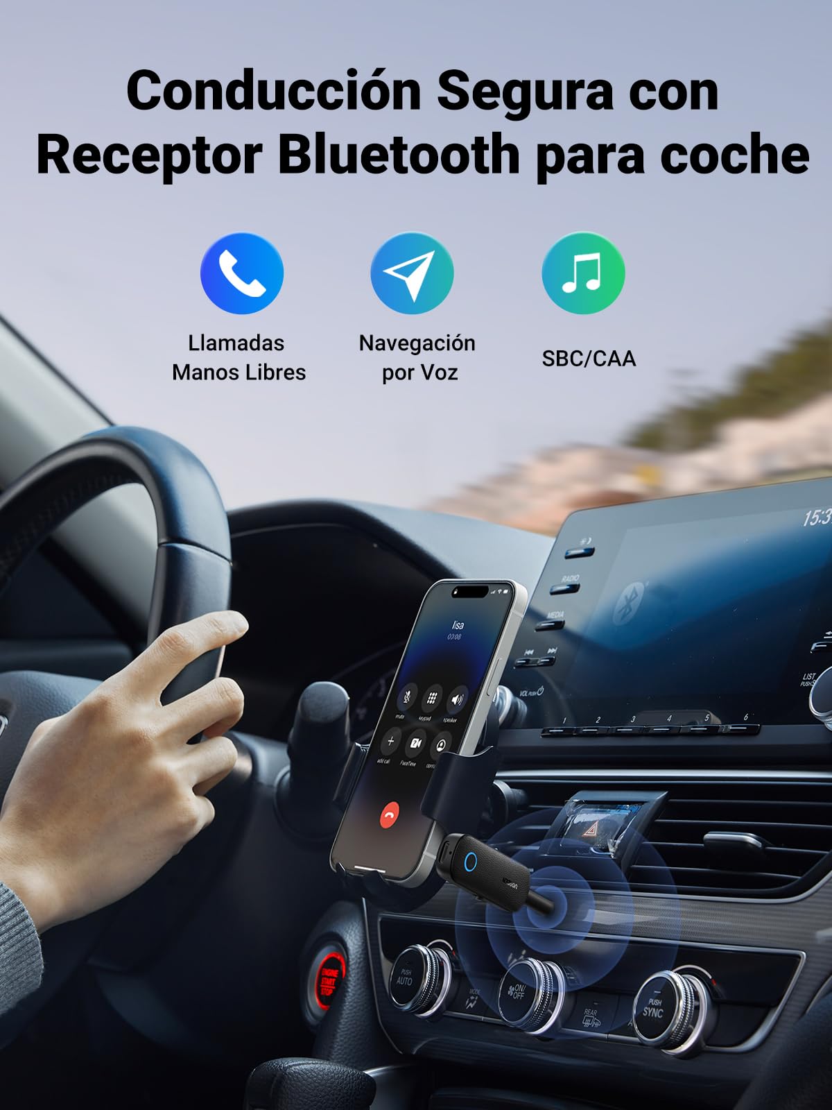UGREEN Transmisor Receptor Bluetooth 5.4 Adaptador 2 en 1 Emisor Audio Jack 3,5mm para TV PC Coche Amplificador