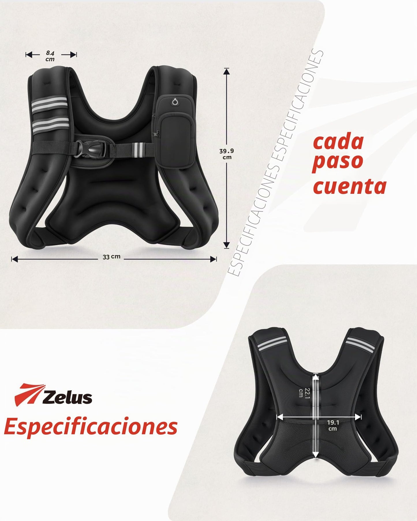 ZELUS Chaleco con peso para entrenamiento de fuerza, equipo de ejercicio ajustable de 5,5 kg para gimnasio en casa, chaleco de peso de arena de hierro con soporte para brazalete para hombres y mujeres