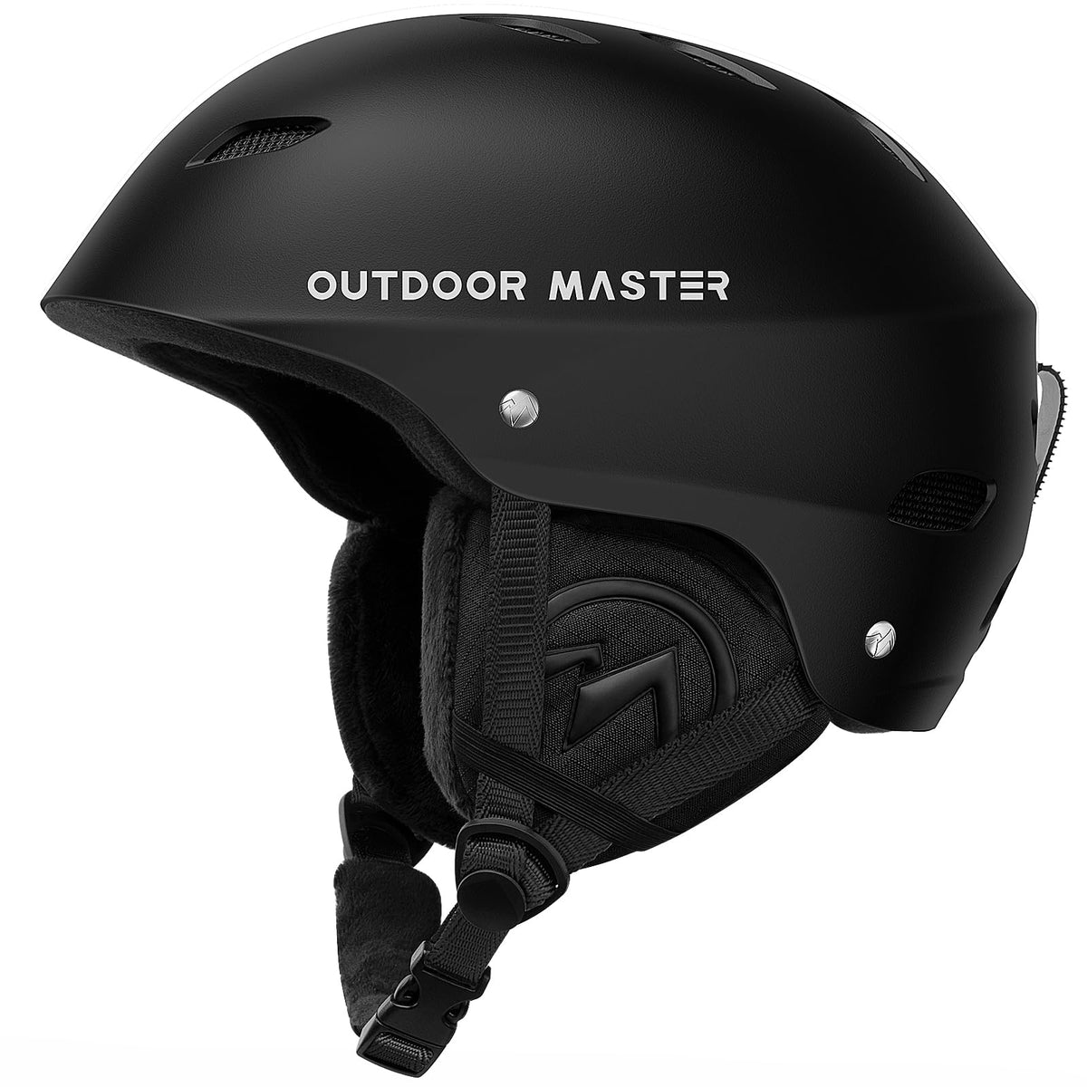 Casco de esquí OutdoorMaster Kelvin - Casco de snowboard para hombres, mujeres y jóvenes (Negro, M)