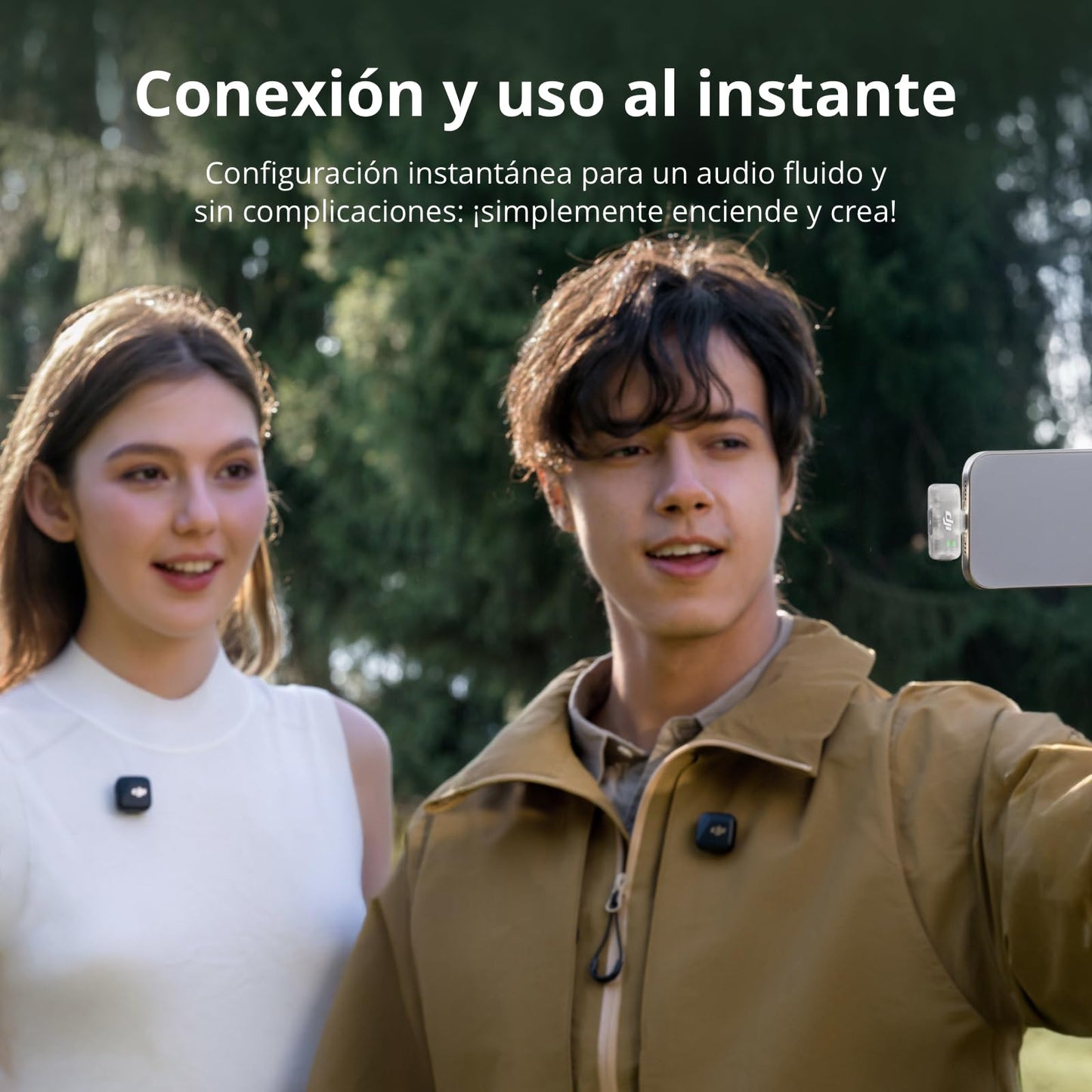 dji Mic Mini (2 TX + 1 RX móvil), micrófono lavalier inalámbrico para iPhone 17/16/15 y Android/PC/tabletas, conectar y Listo, transmisión de 300 m, cancelación Activa de Ruido, Vlogs