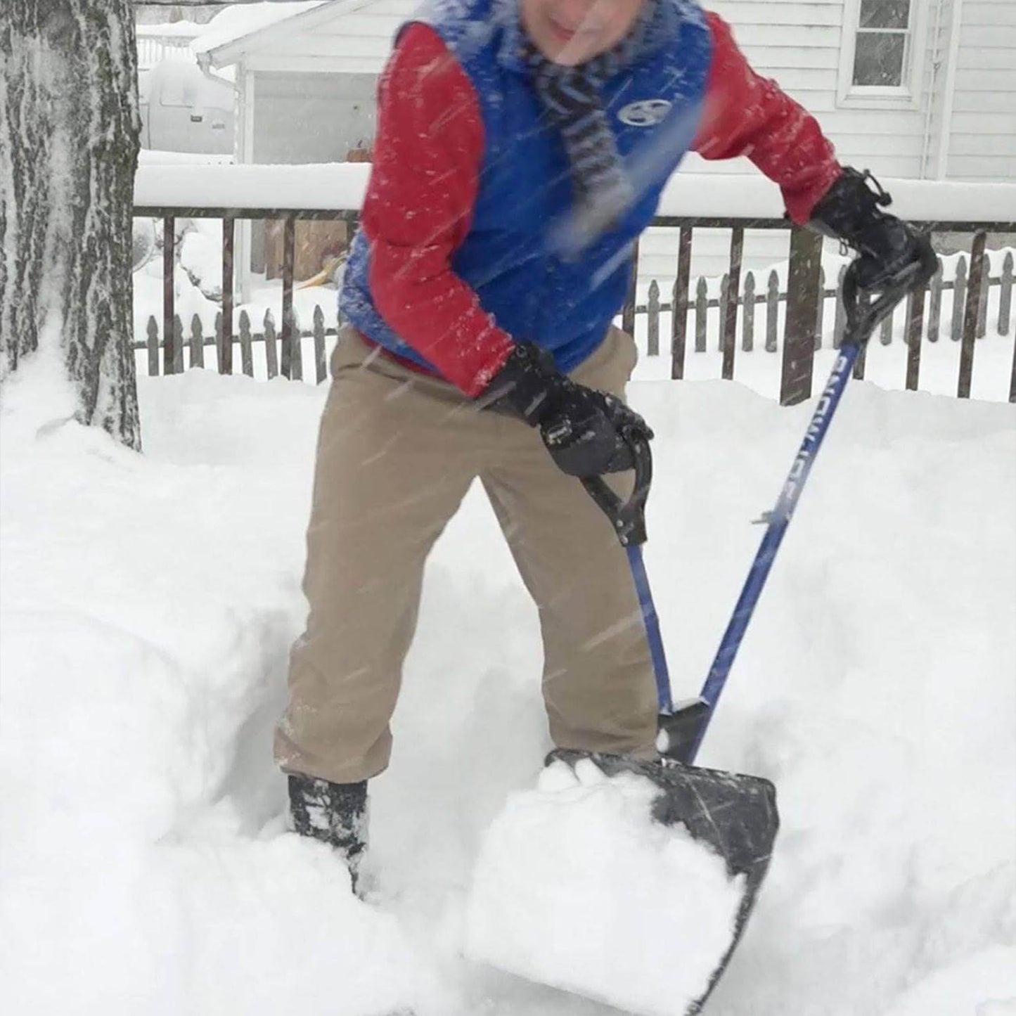 Pala de Nieve Snow Joe SHOVELUTION SJ-SHLV01, con Mango de Resorte