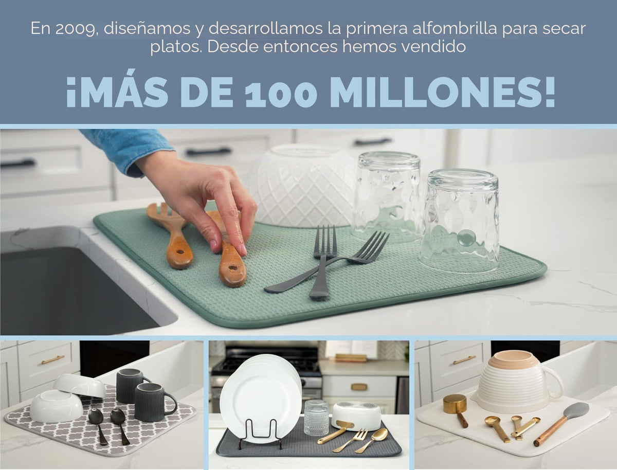 S&T INC - Alfombrilla escurreplatos Alfombrilla escurreplatos de microfibra, para cocina, absorbente y reversible.